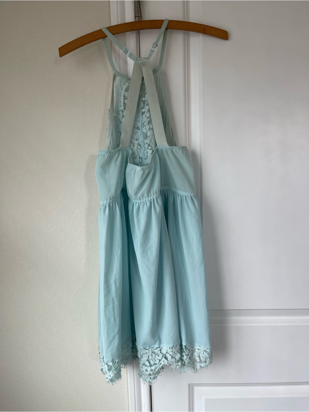 torrid Light Blue Lace Halter Chemise - Picture 4 of 7